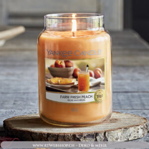 Duft des Monats August Yankee Candle Farm Fresh Peach Large Jar zum Aktionspreis auf www.rtWebshop.ch